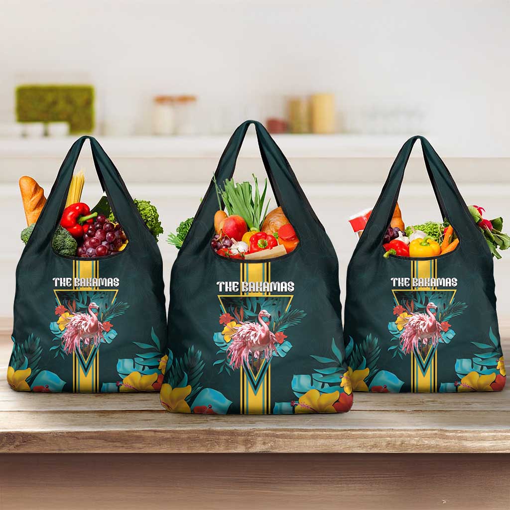 The Bahamas Grocery Bag The Flamingo Tropical Flowers - Wonder Print Shop
