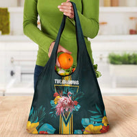 The Bahamas Grocery Bag The Flamingo Tropical Flowers - Wonder Print Shop