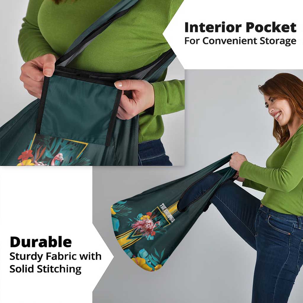 The Bahamas Grocery Bag The Flamingo Tropical Flowers - Wonder Print Shop