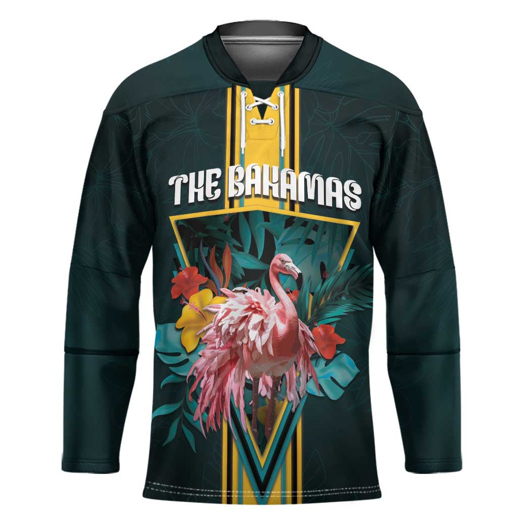 Personalized The Bahamas Hockey Jersey The Flamingo Tropical Flowers - Wonder Print Shop