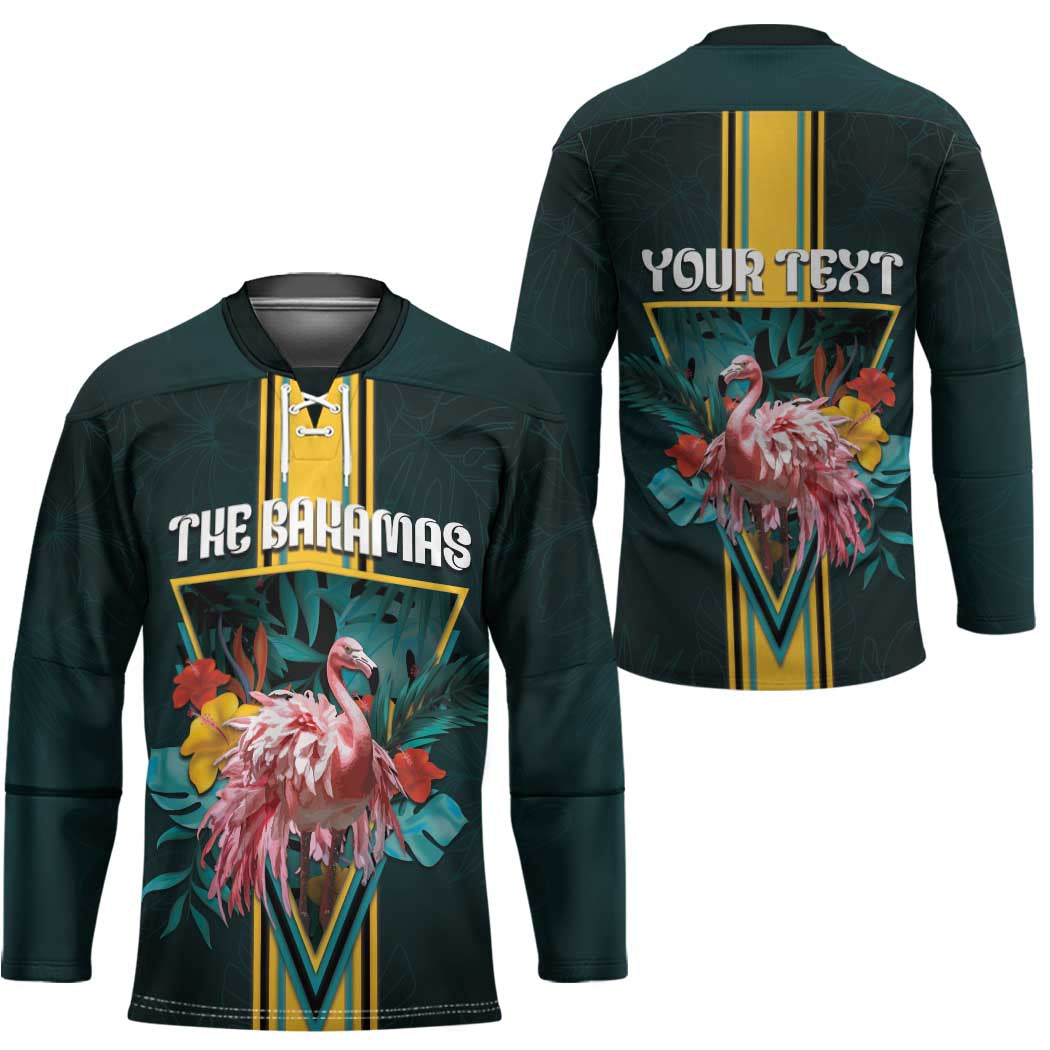 Personalized The Bahamas Hockey Jersey The Flamingo Tropical Flowers - Wonder Print Shop