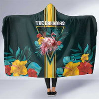The Bahamas Hooded Blanket The Flamingo Tropical Flowers - Wonder Print Shop