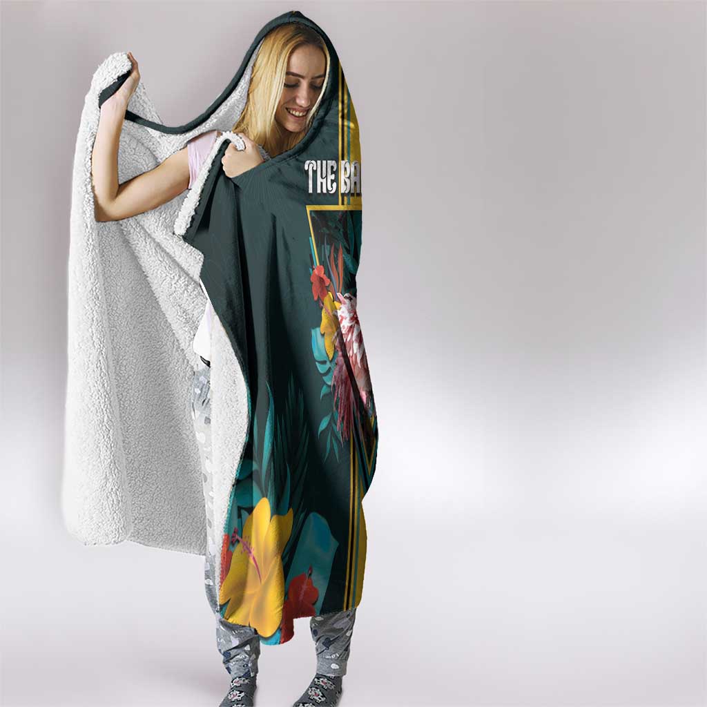 The Bahamas Hooded Blanket The Flamingo Tropical Flowers - Wonder Print Shop