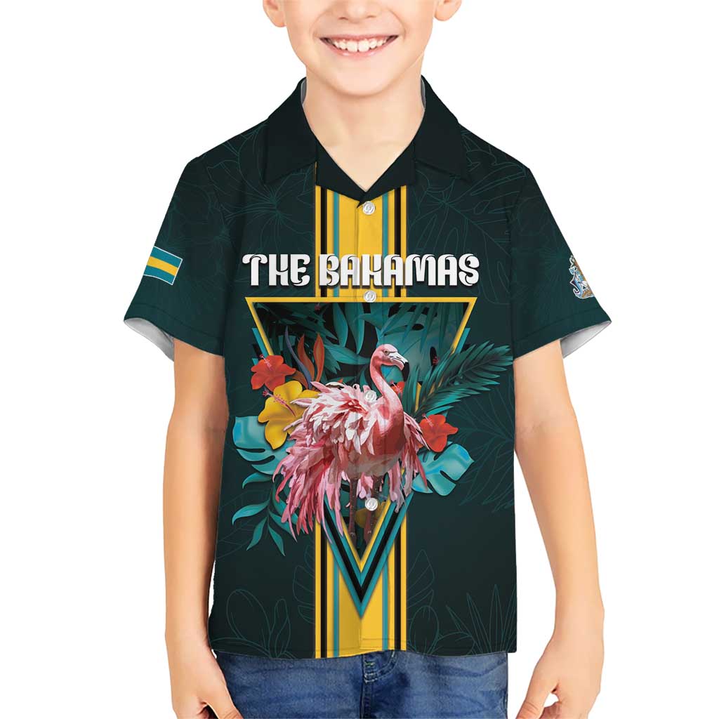 Personalized The Bahamas Kid Hawaiian Shirt The Flamingo Tropical Flowers - Wonder Print Shop