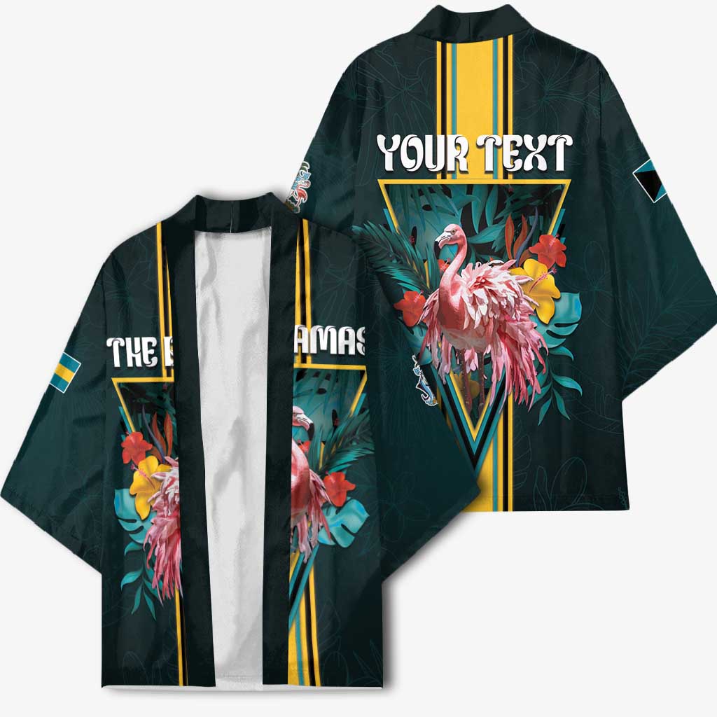 Personalized The Bahamas Kimono The Flamingo Tropical Flowers - Wonder Print Shop