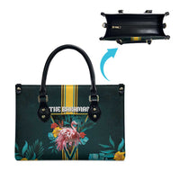 The Bahamas Leather Bag The Flamingo Tropical Flowers - Wonder Print Shop
