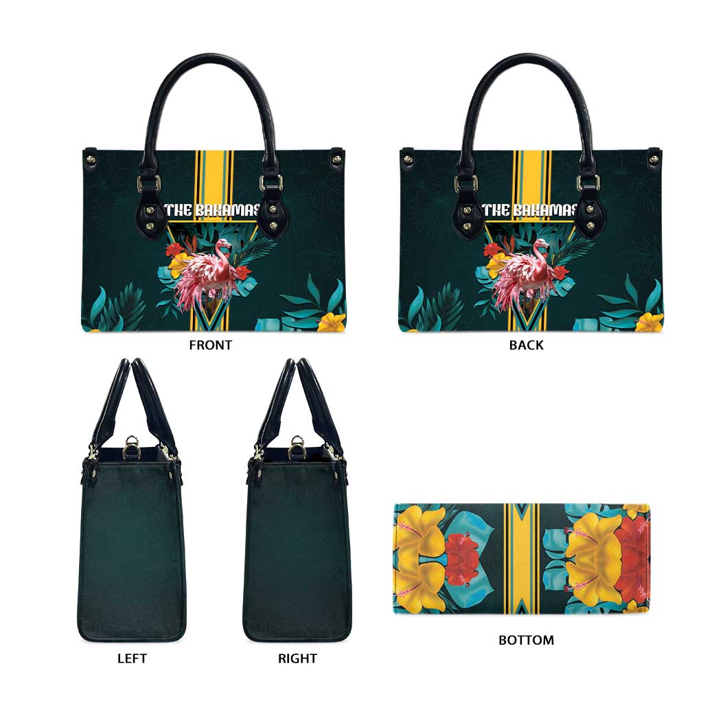 The Bahamas Leather Bag The Flamingo Tropical Flowers - Wonder Print Shop