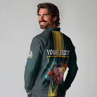 Personalized The Bahamas Long Sleeve Polo Shirt The Flamingo Tropical Flowers - Wonder Print Shop