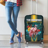 The Bahamas Luggage Cover The Flamingo Tropical Flowers - Wonder Print Shop