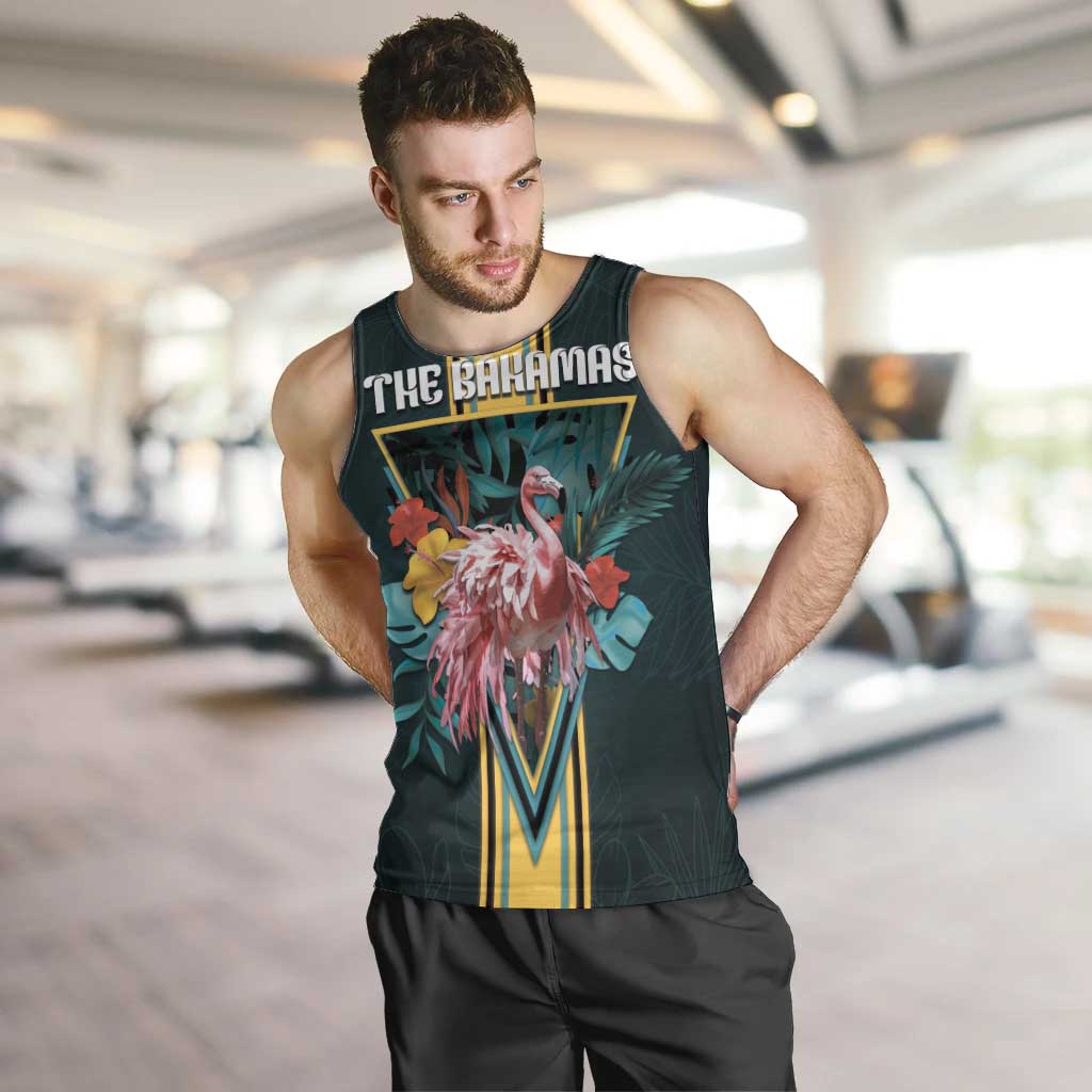 Personalized The Bahamas Men Tank Top The Flamingo Tropical Flowers - Wonder Print Shop