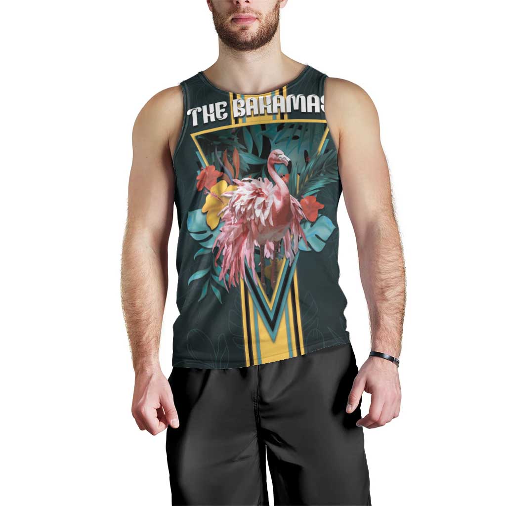 Personalized The Bahamas Men Tank Top The Flamingo Tropical Flowers - Wonder Print Shop
