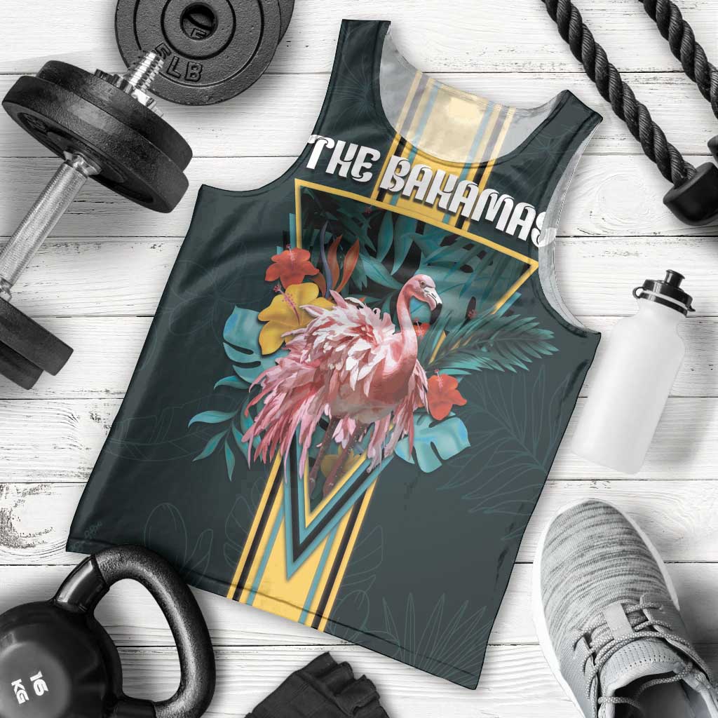 Personalized The Bahamas Men Tank Top The Flamingo Tropical Flowers - Wonder Print Shop