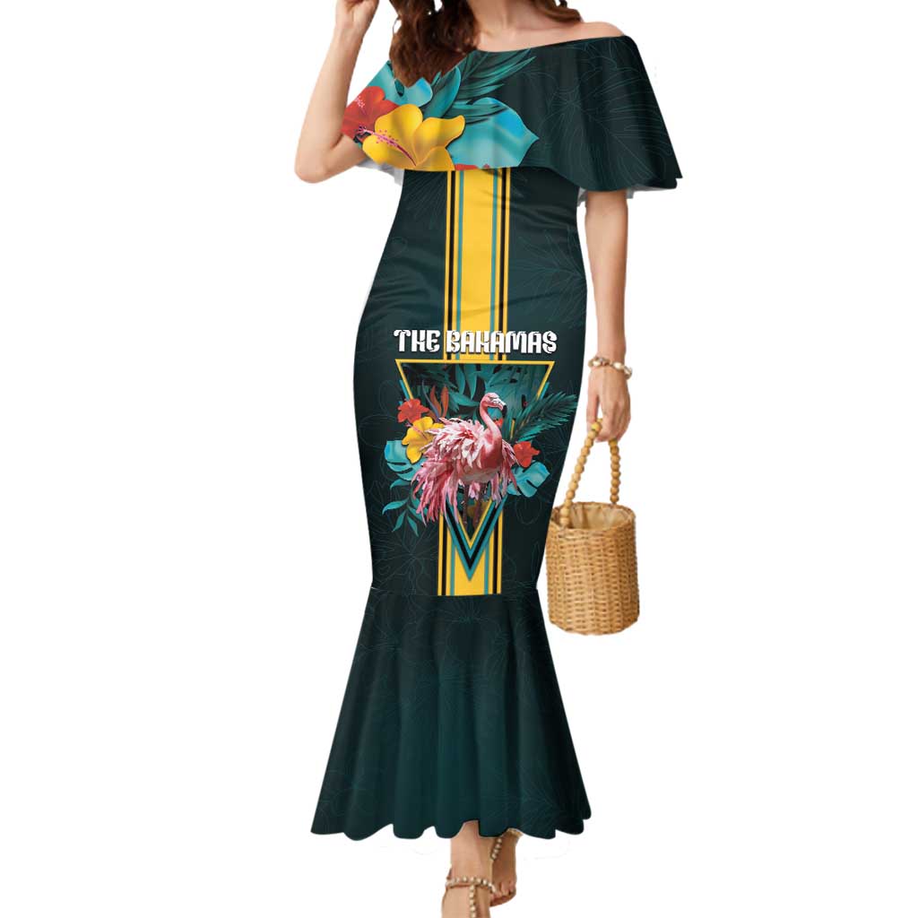 Personalized The Bahamas Mermaid Dress The Flamingo Tropical Flowers - Wonder Print Shop