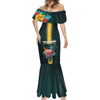 Personalized The Bahamas Mermaid Dress The Flamingo Tropical Flowers - Wonder Print Shop