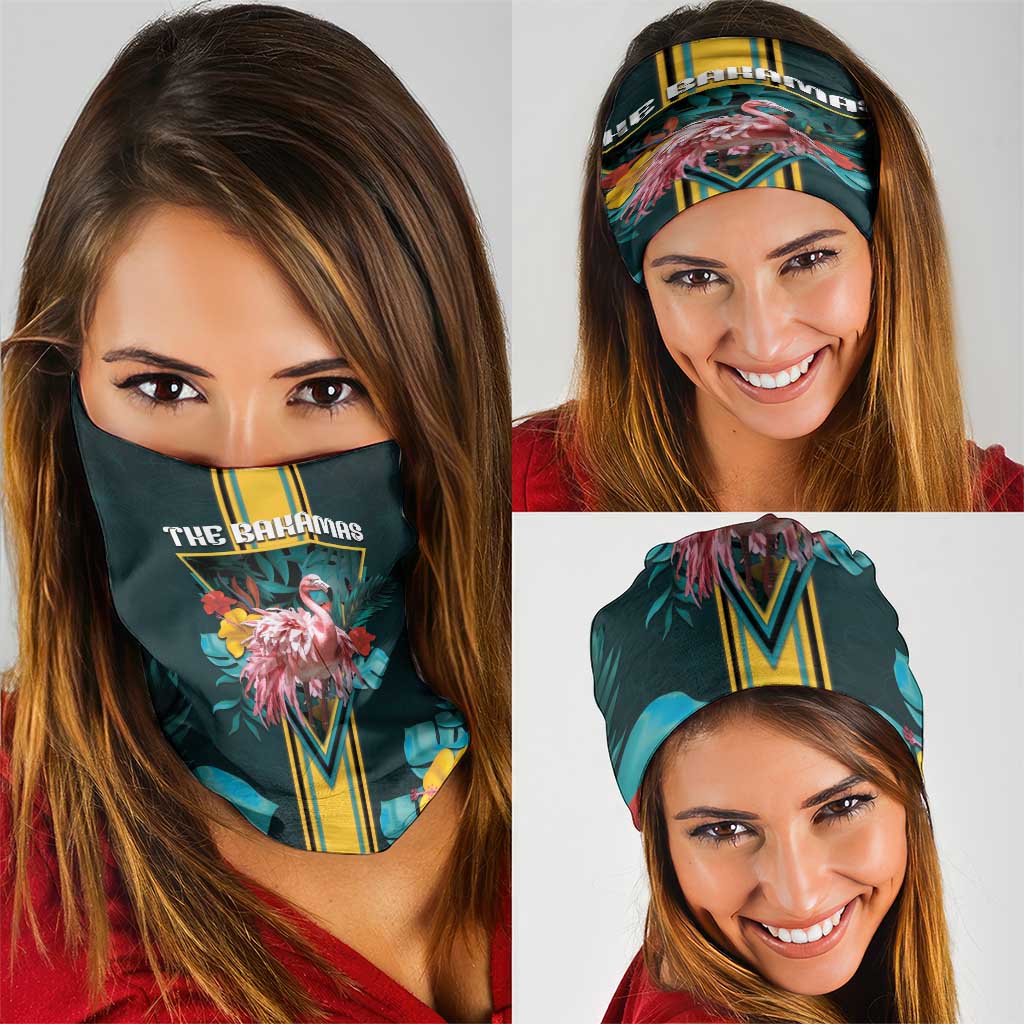 The Bahamas Neck Gaiter The Flamingo Tropical Flowers - Wonder Print Shop