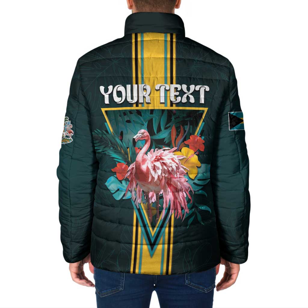 Personalized The Bahamas Padded Jacket The Flamingo Tropical Flowers - Wonder Print Shop