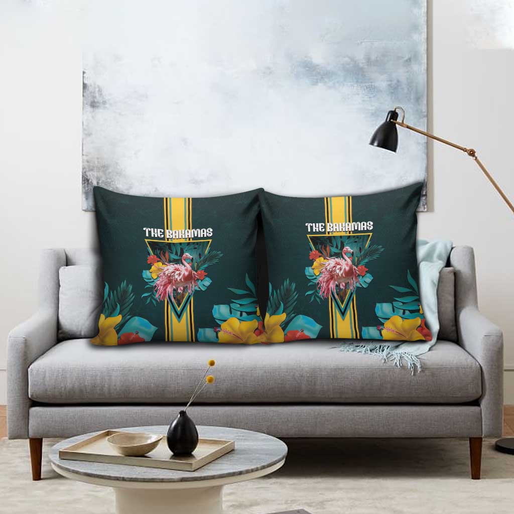 The Bahamas Pillow Cover The Flamingo Tropical Flowers - Wonder Print Shop