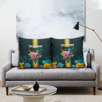The Bahamas Pillow Cover The Flamingo Tropical Flowers - Wonder Print Shop