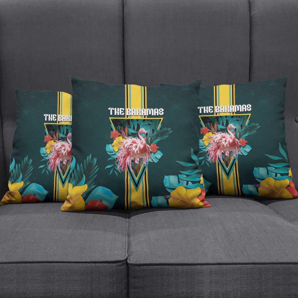 The Bahamas Pillow Cover The Flamingo Tropical Flowers - Wonder Print Shop