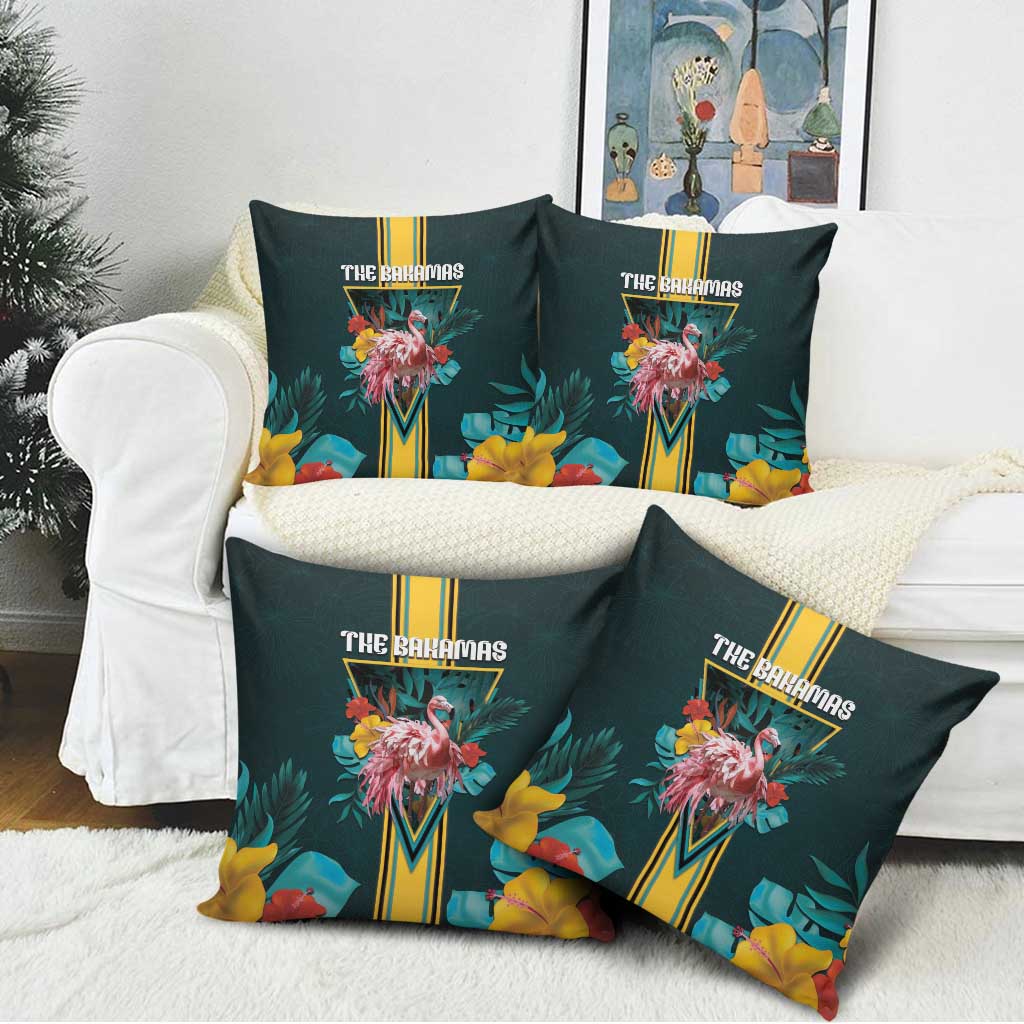 The Bahamas Pillow Cover The Flamingo Tropical Flowers - Wonder Print Shop
