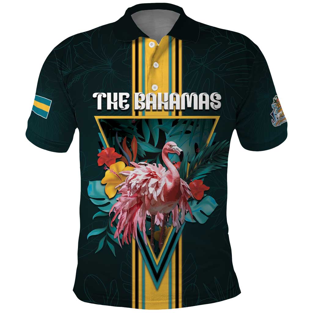 Personalized The Bahamas Polo Shirt The Flamingo Tropical Flowers - Wonder Print Shop