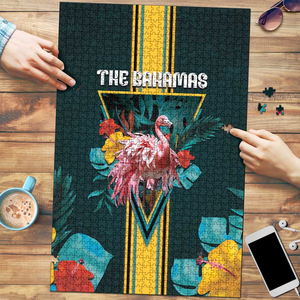 The Bahamas Puzzle The Flamingo Tropical Flowers - Wonder Print Shop