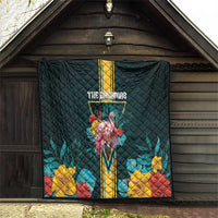 The Bahamas Quilt The Flamingo Tropical Flowers - Wonder Print Shop
