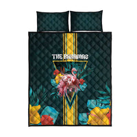 The Bahamas Quilt Bed Set The Flamingo Tropical Flowers - Wonder Print Shop