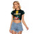 Personalized The Bahamas Raglan Cropped T Shirt The Flamingo Tropical Flowers - Wonder Print Shop