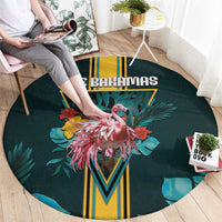 The Bahamas Round Carpet The Flamingo Tropical Flowers - Wonder Print Shop