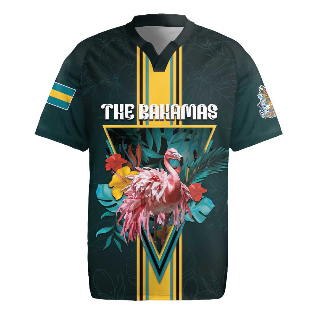 Personalized The Bahamas Rugby Jersey The Flamingo Tropical Flowers - Wonder Print Shop