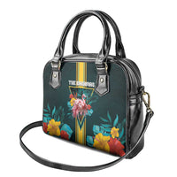 The Bahamas Shoulder Handbag The Flamingo Tropical Flowers - Wonder Print Shop