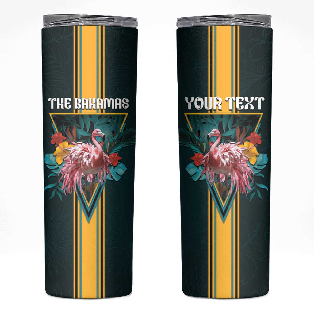 Personalized The Bahamas Skinny Tumbler The Flamingo Tropical Flowers - Wonder Print Shop