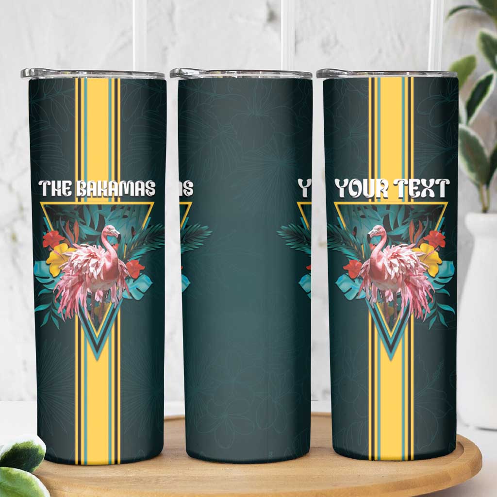 Personalized The Bahamas Skinny Tumbler The Flamingo Tropical Flowers - Wonder Print Shop