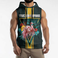 Personalized The Bahamas Sleeveless Hoodie The Flamingo Tropical Flowers - Wonder Print Shop