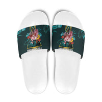 The Bahamas Slide Sandals The Flamingo Tropical Flowers - Wonder Print Shop