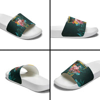 The Bahamas Slide Sandals The Flamingo Tropical Flowers - Wonder Print Shop