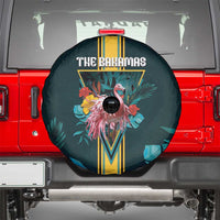 The Bahamas Spare Tire Cover The Flamingo Tropical Flowers - Wonder Print Shop