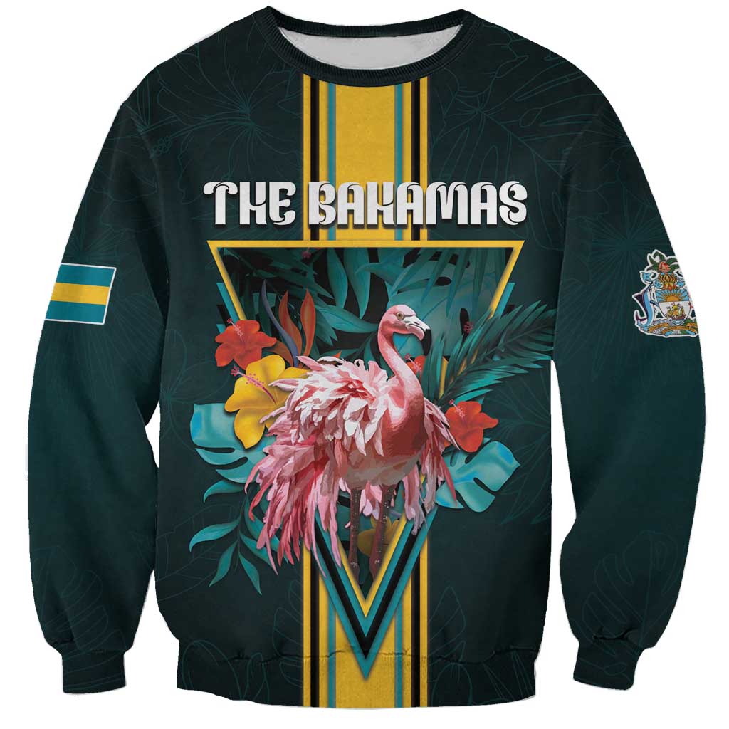 Personalized The Bahamas Sweatshirt The Flamingo Tropical Flowers - Wonder Print Shop