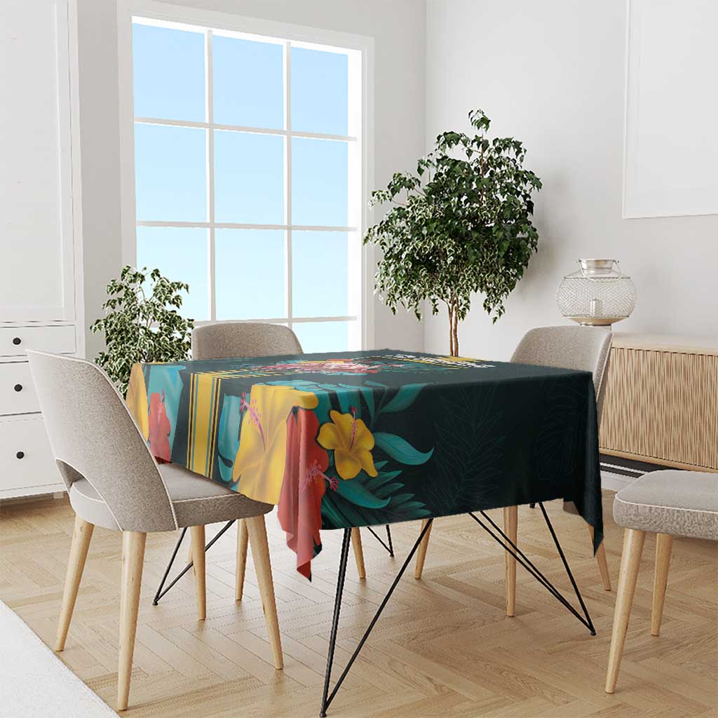 The Bahamas Tablecloth The Flamingo Tropical Flowers - Wonder Print Shop