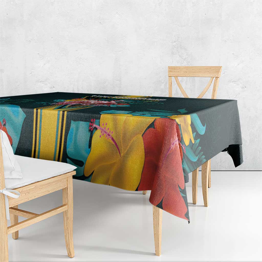 The Bahamas Tablecloth The Flamingo Tropical Flowers - Wonder Print Shop