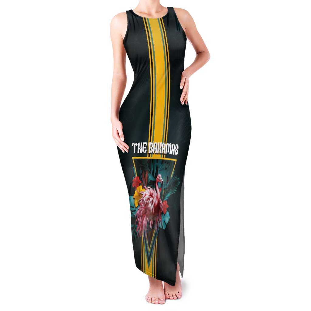Personalized The Bahamas Tank Maxi Dress The Flamingo Tropical Flowers - Wonder Print Shop