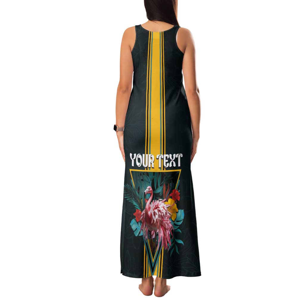 Personalized The Bahamas Tank Maxi Dress The Flamingo Tropical Flowers - Wonder Print Shop
