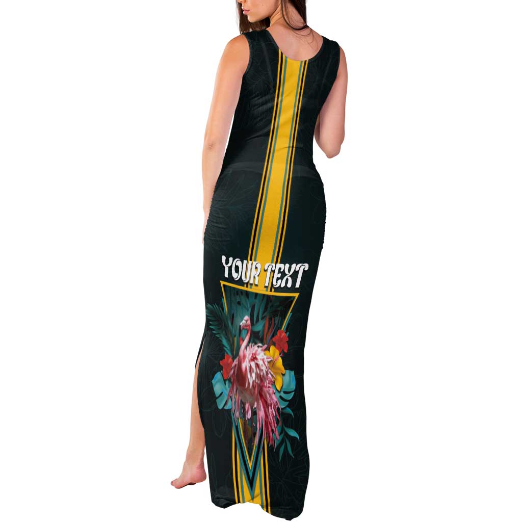 Personalized The Bahamas Tank Maxi Dress The Flamingo Tropical Flowers - Wonder Print Shop