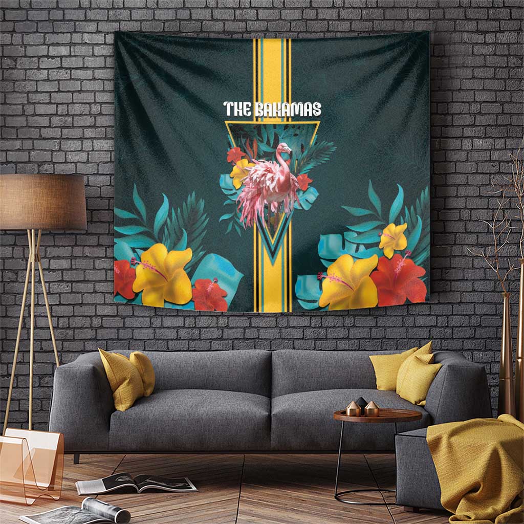 The Bahamas Tapestry The Flamingo Tropical Flowers - Wonder Print Shop
