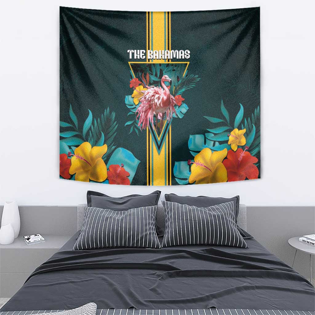 The Bahamas Tapestry The Flamingo Tropical Flowers - Wonder Print Shop
