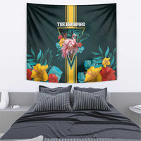 The Bahamas Tapestry The Flamingo Tropical Flowers - Wonder Print Shop