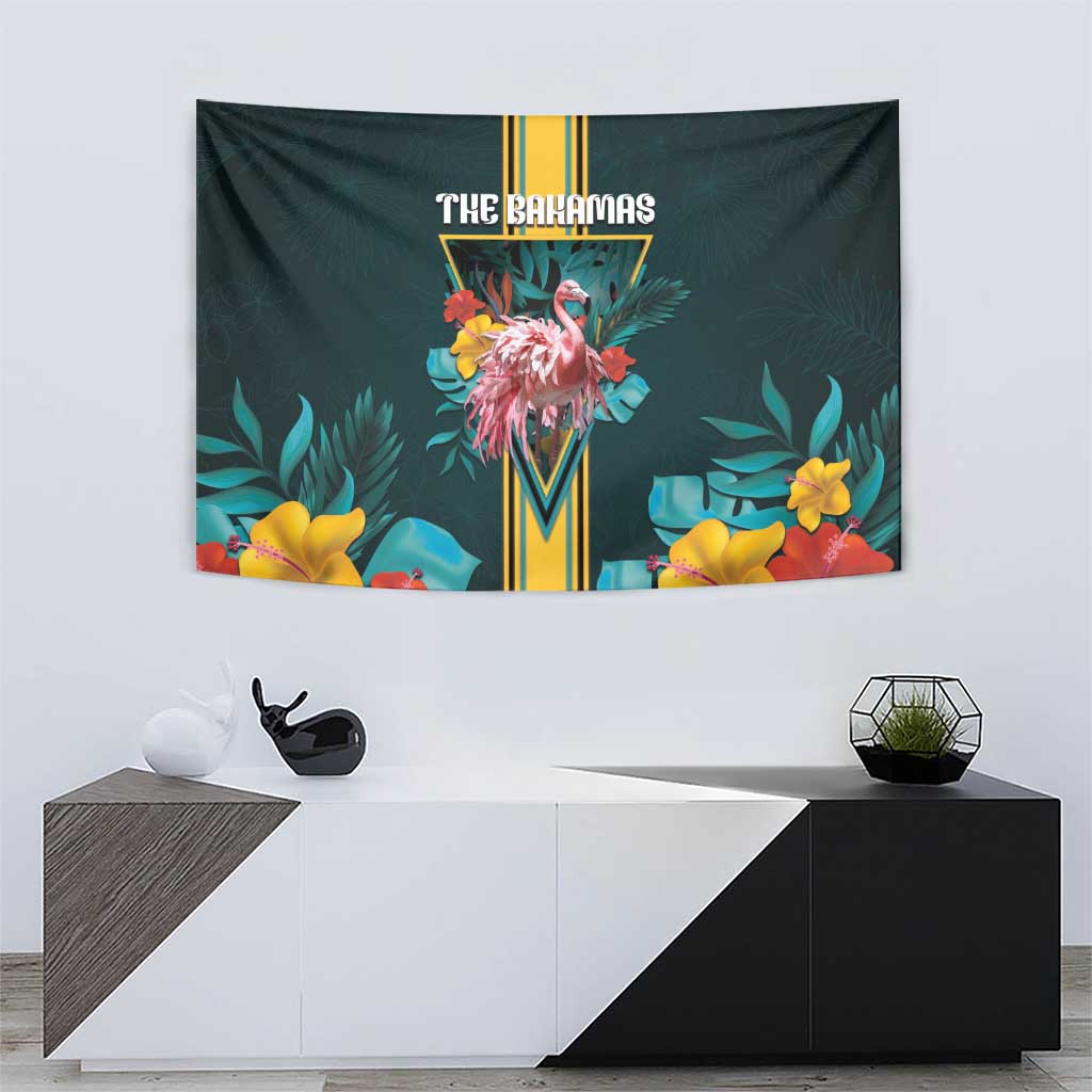 The Bahamas Tapestry The Flamingo Tropical Flowers - Wonder Print Shop