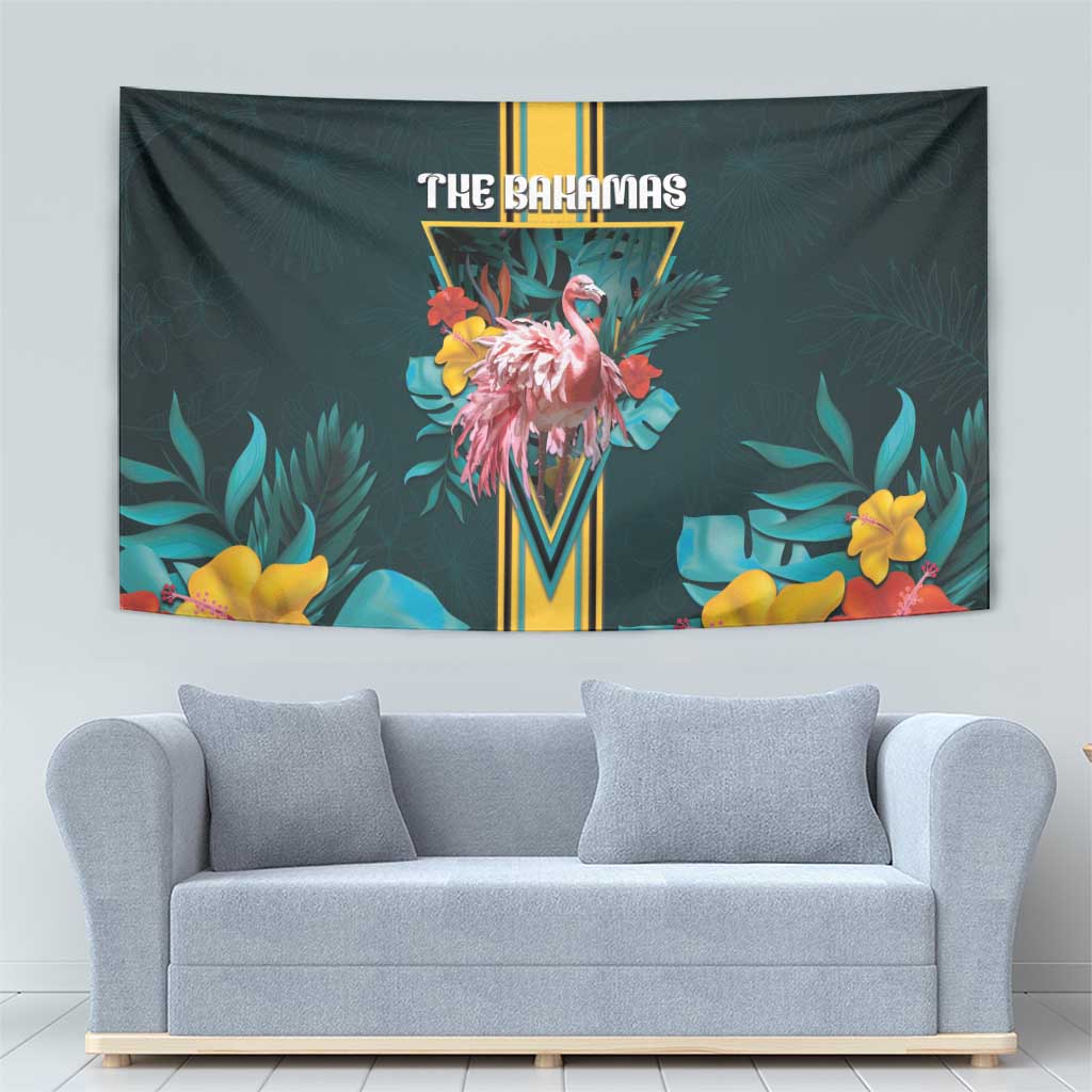 The Bahamas Tapestry The Flamingo Tropical Flowers - Wonder Print Shop