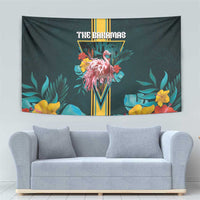 The Bahamas Tapestry The Flamingo Tropical Flowers - Wonder Print Shop